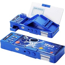 Mj Toys Astronot Çok Fonksiyonlu Şifreli Kalem Kutusu (Mavi) Kalemlik Astronot Uzay Temalı Otomatik Kalemlik