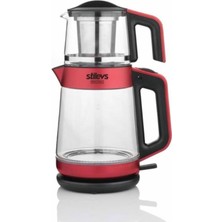 Allians Şık Cam Çaycı Vişne Renkli Stilevs Biçay SIH30552