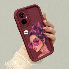 HONTINGA Tecno Camon 19 Neo ile Uyumlu Kılıfı Düşüme Önleyici Basitlik Anti Düşme Kamera Korumali Moda Kızı Bordo Desen Yumuşak Silikon Telefon Kılıfı Kadın ve Erkek Için Uygundur K2-7078