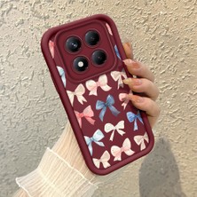 HONTINGA Xiaomi Redmi Note 14 Pro ile Uyumlu Kılıfı Düşüme Önleyici Basitlik Anti Düşme Kamera Korumali Kalp Bordo Desen Yumuşak Silikon Telefon Kılıfı Kadın ve Erkek Için Uygundur K2-7079