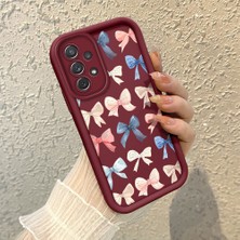 HONTINGA Samsung Galaxy A72 ile Uyumlu Kılıfı Düşüme Önleyici Basitlik Anti Düşme Kamera Korumali Kalp Bordo Desen Yumuşak Silikon Telefon Kılıfı Kadın ve Erkek Için Uygundur K2-7079