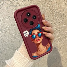 HONTINGA Xiaomi Redmi 14C 4g ile Uyumlu Kılıfı Düşüme Önleyici Basitlik Anti Düşme Kamera Korumali Moda Kızı Bordo Desen Yumuşak Silikon Telefon Kılıfı Kadın ve Erkek Için Uygundur K2-7078