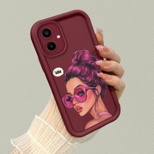 HONTINGA Samsung Galaxy A06 ile Uyumlu Kılıfı Düşüme Önleyici Basitlik Anti Düşme Kamera Korumali Moda Kızı Bordo Desen Yumuşak Silikon Telefon Kılıfı Kadın ve Erkek Için Uygundur K2-7078