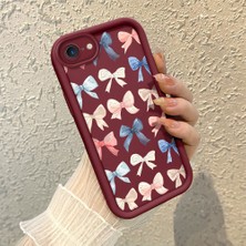HONTINGA iPhone Se 2020 ile Uyumlu Kılıfı Düşüme Önleyici Basitlik Anti Düşme Kamera Korumali Kalp Bordo Desen Yumuşak Silikon Telefon Kılıfı Kadın ve Erkek Için Uygundur K2-7079