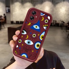 HONTINGA Samsung Galaxy A04E ile Uyumlu Kılıfı Düşüme Önleyici Basitlik Anti Düşme Kamera Korumali Gözler Bordo Desen Yumuşak Silikon Telefon Kılıfı Kadın ve Erkek Için Uygundur K2-7077