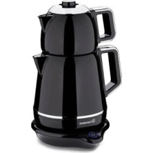 Allians Pratik ve Şık Elektrikli Çay Makinesi, Siyah ve Krom Detaylarıyla