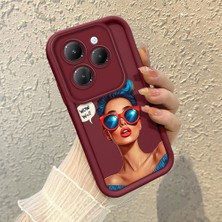 HONTINGA Infinix Hot 40 ile Uyumlu Kılıfı Düşüme Önleyici Basitlik Anti Düşme Kamera Korumali Moda Kızı Bordo Desen Yumuşak Silikon Telefon Kılıfı Kadın ve Erkek Için Uygundur K2-7078