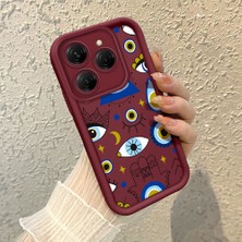 HONTINGA Tecno Spark 20 Pro ile Uyumlu Kılıfı Düşüme Önleyici Basitlik Anti Düşme Kamera Korumali Gözler Bordo Desen Yumuşak Silikon Telefon Kılıfı Kadın ve Erkek Için Uygundur K2-7077