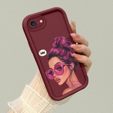 HONTINGA iPhone 8 ile Uyumlu Kılıfı Düşüme Önleyici Basitlik Anti Düşme Kamera Korumali Moda Kızı Bordo Desen Yumuşak Silikon Telefon Kılıfı Kadın ve Erkek Için Uygundur K2-7078