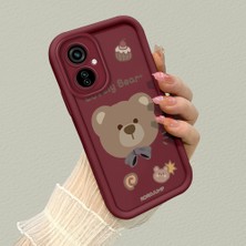 HONTINGA Tecno Camon 19 Neo ile Uyumlu Kılıfı Düşüme Önleyici Basitlik Anti Düşme Kamera Korumali Ayılar Bordo Desen Yumuşak Silikon Telefon Kılıfı Kadın ve Erkek Için Uygundur K2-7080