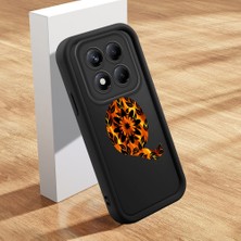 HONTINGA Xiaomi Redmi Note 14 Pro ile Uyumlu Kılıfı Düşüme Önleyici Basitlik Anti Düşme Kamera Korumali Harf Q ve Harf R Siyah Desen Yumuşak Silikon Telefon Kılıfı Kadın ve Erkek Için Uygundur K2-0364