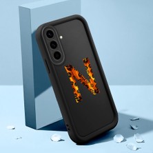 HONTINGA Samsung Galaxy A36 4g ile Uyumlu Kılıfı Düşüme Önleyici Basitlik Anti Düşme Kamera Korumali Harf M ve Harf N Siyah Desen Yumuşak Silikon Telefon Kılıfı Kadın ve Erkek Için Uygundur K2-0362