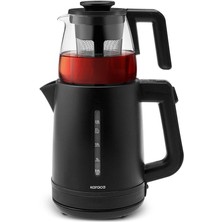 Allians Büyük Boy Çay ve Kettle Seti, Şık Siyah Renk, Hızlı ve Kolay Kullanım