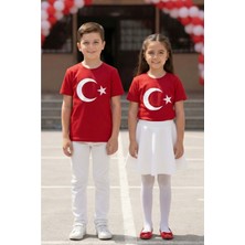 Mnk Baby & Kids Türk Bayrağı Baskılı 23 Nisan Çocuk Kısa Kollu Tişört M00791