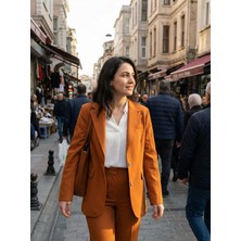 Select Moda Kadın Tarçın Kemik Düğmeli Blazer Ceket