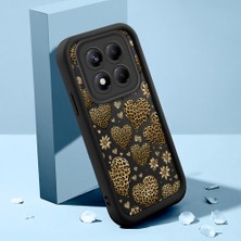 HONTINGA Xiaomi Redmi Note 14 Pro ile Uyumlu Kılıfı Düşüme Önleyici Basitlik Anti Düşme Kamera Korumali Çiçek Siyah Desen Yumuşak Silikon Telefon Kılıfı Kadın ve Erkek Için Uygundur K2-0370