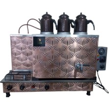 Allians Bakır Çay Ocağı, Otomatik Elektrikli Demlikli Pleytli Tam Çay Makinesi