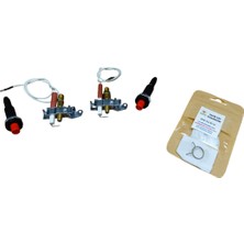 Allians Safirim Çay Kazanı Isı Ateşleme Çakmak Takımı ve Musluk Bezi Seti