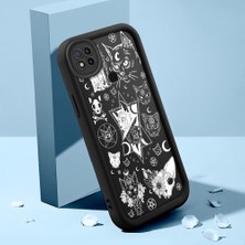HONTINGA Xiaomi Redmi 9c ile Uyumlu Kılıfı Düşüme Önleyici Basitlik Anti Düşme Kamera Korumali Retro Deseni Siyah Desen Yumuşak Silikon Telefon Kılıfı Kadın ve Erkek Için Uygundur K2-0371