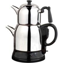 Allians Elektrikli Çay Makinesi, Menekşe Desenli, Siyah, Pratik ve Şık Tasarım