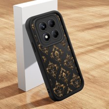 HONTINGA Xiaomi Redmi Note 14 Pro ile Uyumlu Kılıfı Düşüme Önleyici Basitlik Anti Düşme Kamera Korumali Retro Deseni Siyah Desen Yumuşak Silikon Telefon Kılıfı Kadın ve Erkek Için Uygundur K2-0371