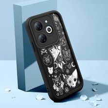 HONTINGA Tecno Spark Go 2024 ile Uyumlu Kılıfı Düşüme Önleyici Basitlik Anti Düşme Kamera Korumali Retro Deseni Siyah Desen Yumuşak Silikon Telefon Kılıfı Kadın ve Erkek Için Uygundur K2-0371