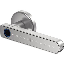 Das Siegel Ofis Otel Akıllı Şifreli Kapı Kolu Kilidi: Parmak Izi-Şifre-Mobilapp-Anahtar-Kart / Gümüş