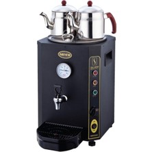 Allians Silverinox Çay Otomatı Siyah 2 Demlikli 13 Litre, Modern ve Kullanışlı