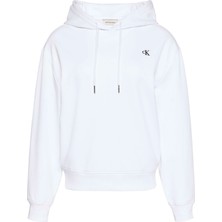 Calvin Klein Kadın Beyaz Calvin Klein Ls Rlxd Mono Fr Terr Kadın Beyaz Hoodie