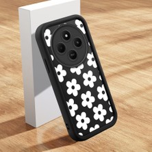 HONTINGA Xiaomi Redmi 14C 4g ile Uyumlu Kılıfı Düşüme Önleyici Basitlik Anti Düşme Kamera Korumali Çiçek Siyah Desen Yumuşak Silikon Telefon Kılıfı Kadın ve Erkek Için Uygundur K2-0370