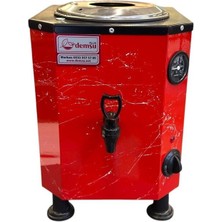 Allians Kırmızı Mermer Desenli Elektrikli Çay Kazanı, 10 Litre, Demsu 1 Demlikli