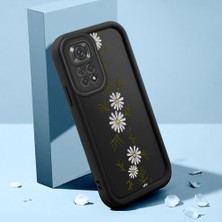 HONTINGA Xiaomi Redmi Note 11 ile Uyumlu Kılıfı Düşüme Önleyici Basitlik Anti Düşme Kamera Korumali Krisantem Deseni Siyah Desen Yumuşak Silikon Telefon Kılıfı Kadın ve Erkek Için Uygundur K2-0369