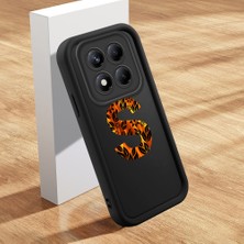 HONTINGA Xiaomi Redmi Note 14 Pro ile Uyumlu Kılıfı Düşüme Önleyici Basitlik Anti Düşme Kamera Korumali Harf S ve Harf T Siyah Desen Yumuşak Silikon Telefon Kılıfı Kadın ve Erkek Için Uygundur K2-0365