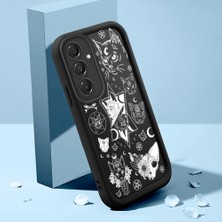 HONTINGA Samsung Galaxy A16 ile Uyumlu Kılıfı Düşüme Önleyici Basitlik Anti Düşme Kamera Korumali Retro Deseni Siyah Desen Yumuşak Silikon Telefon Kılıfı Kadın ve Erkek Için Uygundur K2-0371