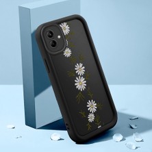 HONTINGA Samsung Galaxy A04 ile Uyumlu Kılıfı Düşüme Önleyici Basitlik Anti Düşme Kamera Korumali Krisantem Deseni Siyah Desen Yumuşak Silikon Telefon Kılıfı Kadın ve Erkek Için Uygundur K2-0369