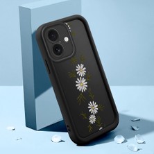 HONTINGA iPhone 16 ile Uyumlu Kılıfı Düşüme Önleyici Basitlik Anti Düşme Kamera Korumali Krisantem Deseni Siyah Desen Yumuşak Silikon Telefon Kılıfı Kadın ve Erkek Için Uygundur K2-0369