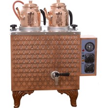 Allians Bakır Çay Kazanı, Elektrikli, 2 Demlikli, Şık ve Kullanışlı Tasarım