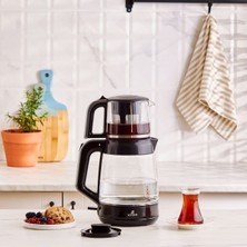 Allians Çift Fonksiyonlu Cam Su Isıtıcı ve Çay Makinesi, 35 Bardak Kapasite