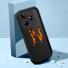 HONTINGA Realme Note 50 ile Uyumlu Kılıfı Düşüme Önleyici Basitlik Anti Düşme Kamera Korumali Harf M ve Harf N Siyah Desen Yumuşak Silikon Telefon Kılıfı Kadın ve Erkek Için Uygundur K2-0362