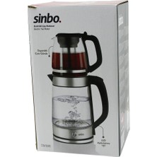 Allians Elektrikli Çay Seti 2l + 1.2l Mavi Ledli, 360° Çelik Süzgeç, Krom Kaplama