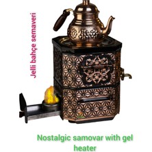 Allians Nostaljik Bakır Semaver, Jel Isıtıcılı, Bahçe, Balkon, Piknik Için Şık Tasarım