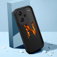 HONTINGA Xiaomi Redmi Note 13 Pro Plus ile Uyumlu Kılıfı Düşüme Önleyici Basitlik Anti Düşme Kamera Korumali Harf M ve Harf N Siyah Desen Yumuşak Silikon Telefon Kılıfı Kadın ve Erkek Için Uygundur K2-0362
