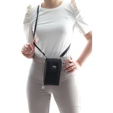 Silver & Polo Siyah - Siyah SP889 Kadın Askılı Cüzdanlı Telefon Çantası