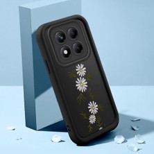 HONTINGA Xiaomi Redmi Note 14 Pro ile Uyumlu Kılıfı Düşüme Önleyici Basitlik Anti Düşme Kamera Korumali Krisantem Deseni Siyah Desen Yumuşak Silikon Telefon Kılıfı Kadın ve Erkek Için Uygundur K2-0369