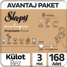 Sleepy Ecologic Premium Plus Avantajlı Paket Külot Bez 3 Numara Midi 168 Adet
