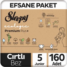 Sleepy Ecologic Premium Plus Efsane Paket Bebek Bezi 5 Numara Junior 160 Adet