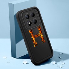 HONTINGA Xiaomi Redmi Note 14 Pro Plus ile Uyumlu Kılıfı Düşüme Önleyici Basitlik Anti Düşme Kamera Korumali Harf G ve Harf H Siyah Desen Yumuşak Silikon Telefon Kılıfı Kadın ve Erkek Için Uygundur K2-0359