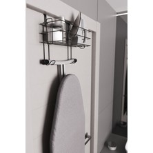 Feyza Design Pratik Kapı Arkası Ütü ve Ütü Masası Askısı, Siyah