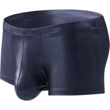 Nyc Giyim Tekstil Erkek Deri Boxer, Suni Deri Elastan, Siyah ve Lacivert, Fantazi Iç Giyim, Parti ve Özel Günler Için