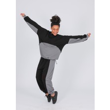 By Özlem Yazan Renk Bloklu Kapüşonlu Sweatshirt Eşofman Kadın Ikili Takım